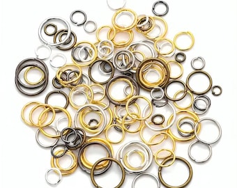 Open Jump Rings for Jewelry Making | Gold Silver Black | Multiple Sizes | Necklace Bracelet Connectors Bulk