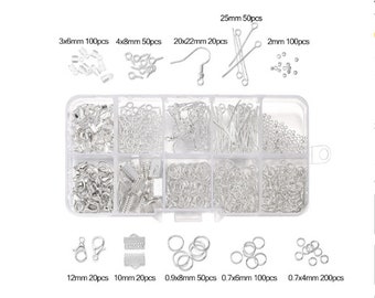 300 Piece Earring Making Kit - Multicolor Hypoallergenic Hooks, Jump Rings, Ear Wires & Backs - DIY Jewelry Repair and Crafting Set