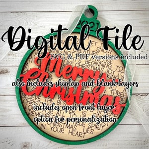 CHRISTMAS ORNAMENT 2022 svg pdf vector movie song quotes background shiplap background glowforge digital download holidays gift merry jingle