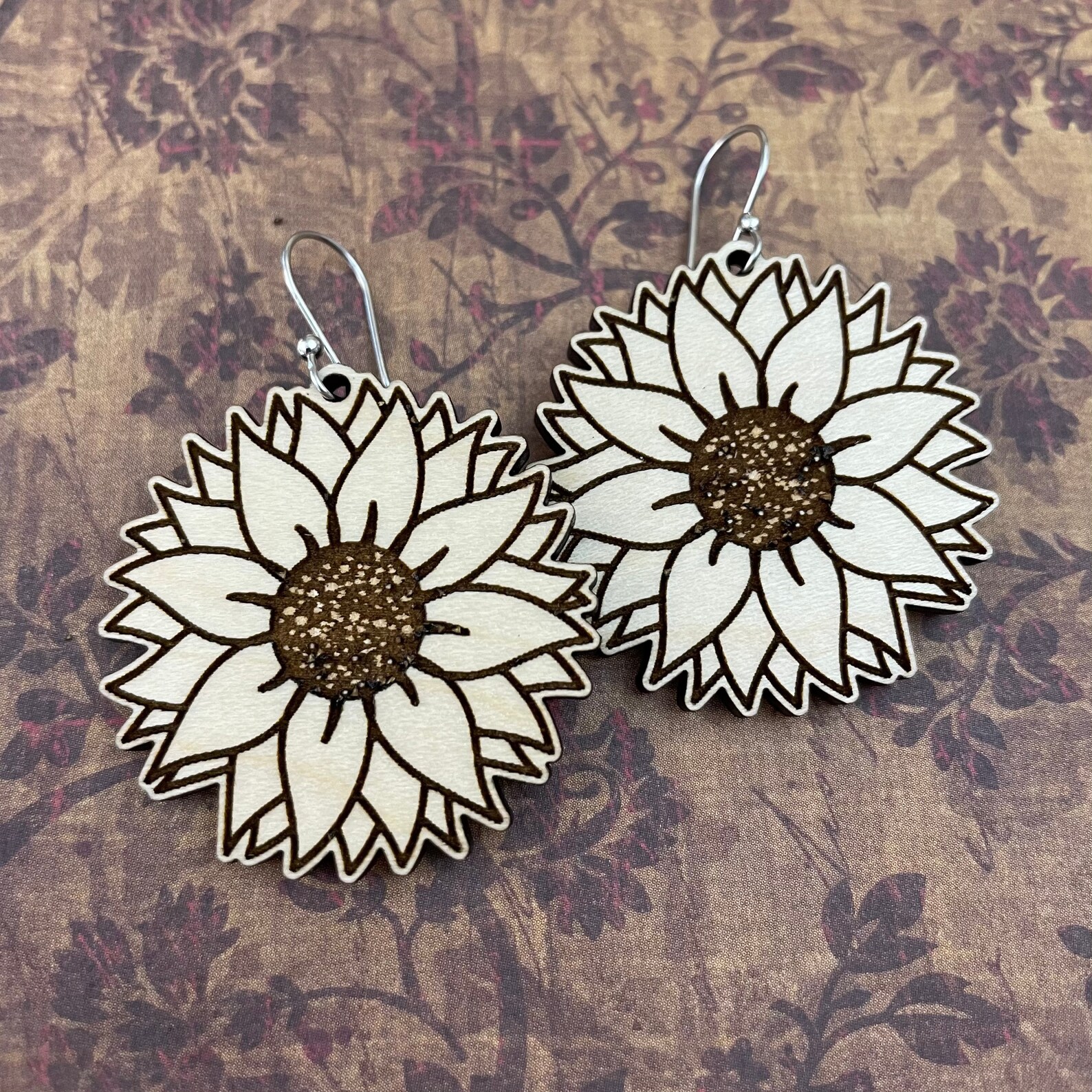 SUNFLOWER EARRINGS Svg Cut File Bundle 4 Sizes Dangle Etsy