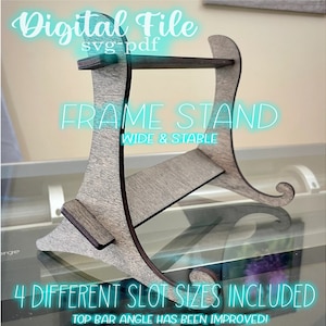 FRAME ESEL STAND SVG pds digitaal bestand downloaden Breed en stabiel display ezel cadeau ambachtelijke eerlijke glowforge laser klaar gesneden bestand 4 slot maten