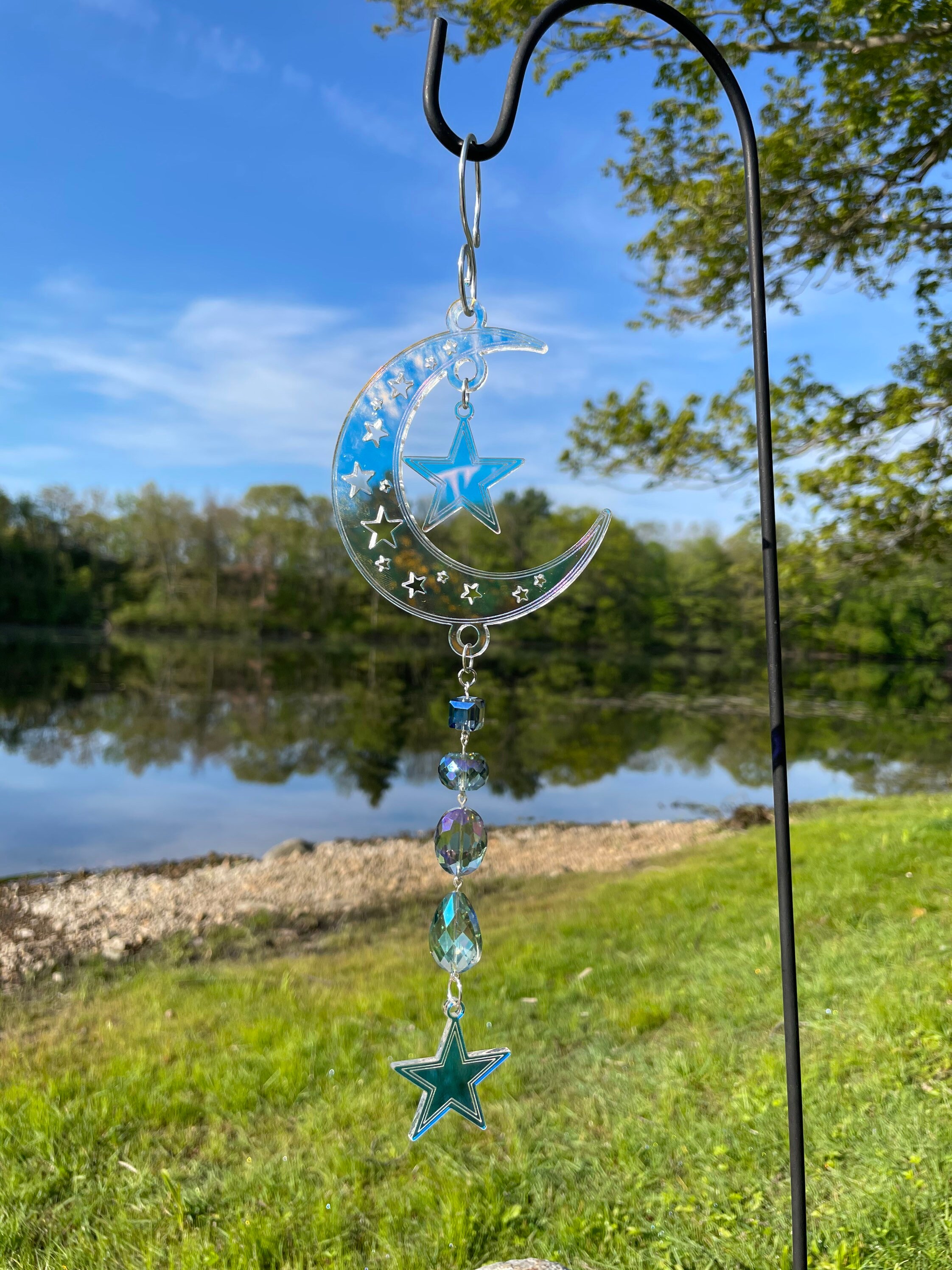 Moon Suncatcher SVG DXF Cut File Moon and Stars Sun Catcher Etsy