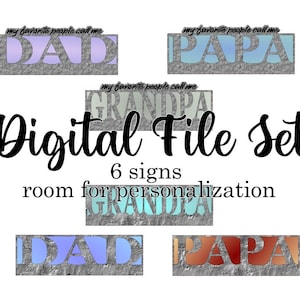 ROOM to ENGRAVE fathers day svg BUNDLE 6 signs dad papa grandpa my favorite people call me digital download glowforge laser custom love kids