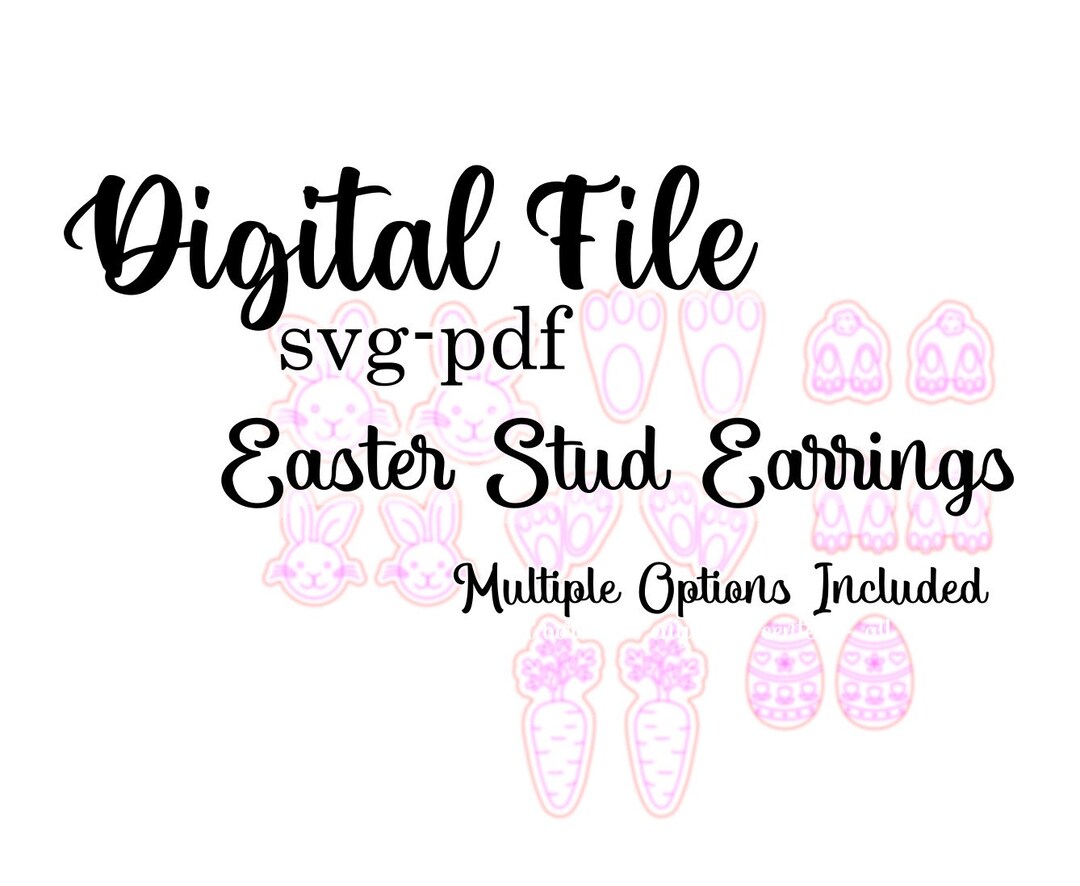 EASTER STUD EARRINGS Bundle Svg Pdf Laser Cut File Easter Bunny Butt ...