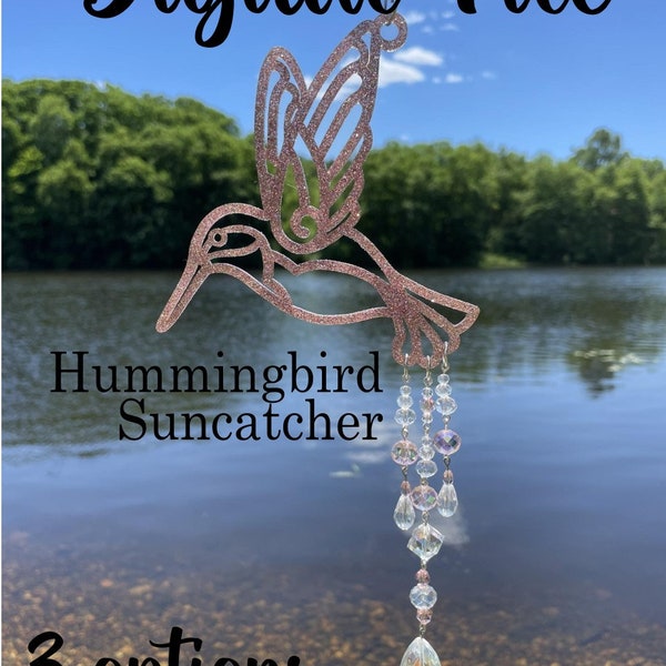 Hummingbird Suncatcher SVG cut file 3 options sun catcher Car charm digital download glowforge laser garden window hanging acrylic wood bead