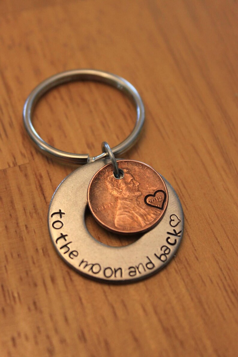 Stamped Penny Keychain or Penny/Washer Combo Keychain Etsy