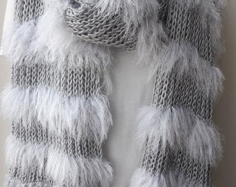 off white fur shawl