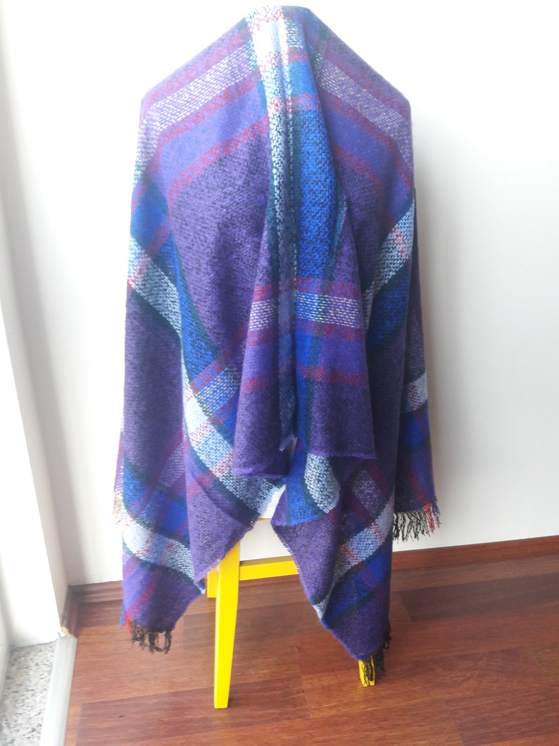 purple plaid blanket scarf