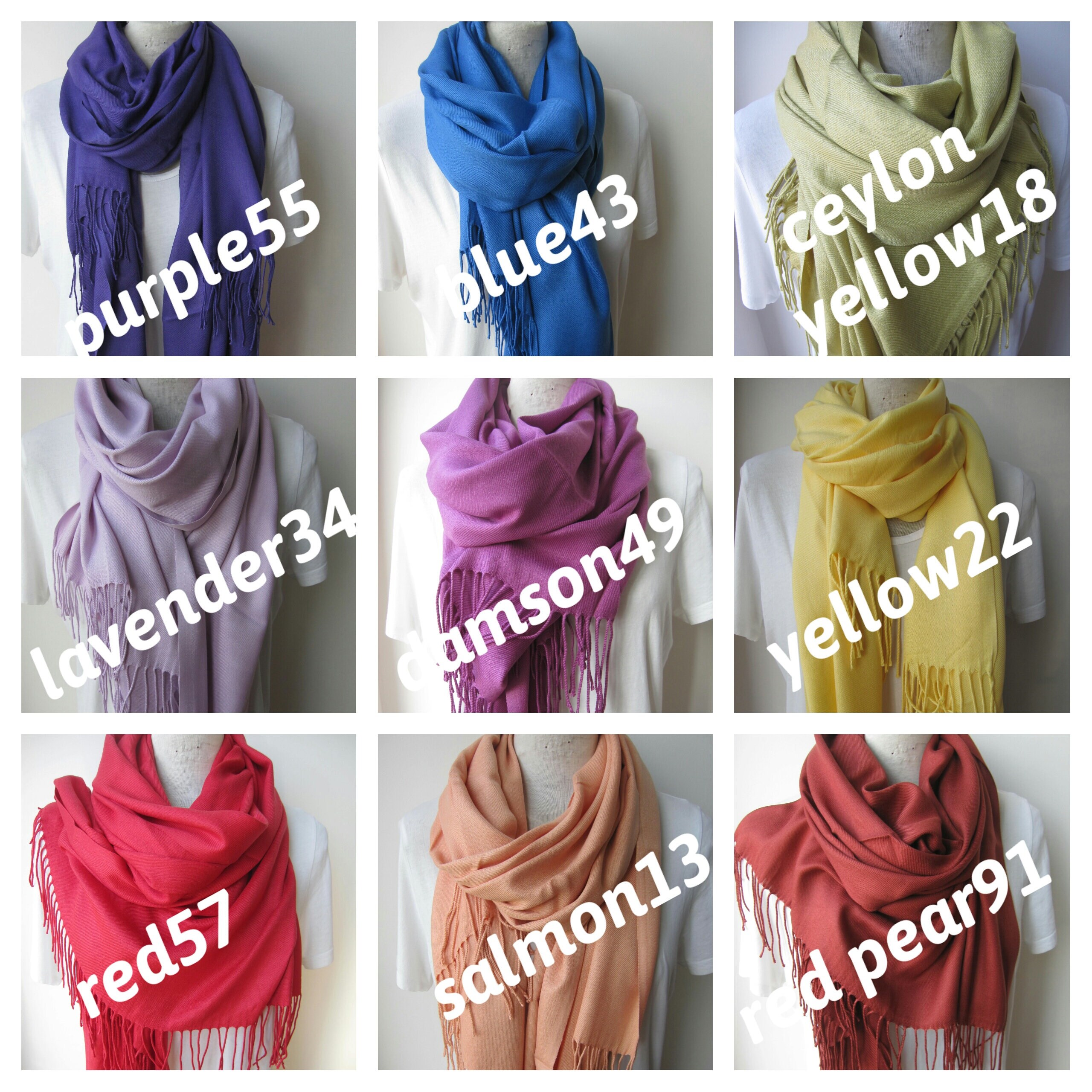 2023 2024 Fall Winter Fashion Color Trends Scarves Solid Pashmina Wraps