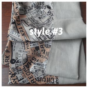 Écharpe de carte, croquis de rue, cadeau pour amateur de voyage Wanderlust, lin beige cannelle jaune moutarde - écharpes cahier pour homme-femme Selectscarf
