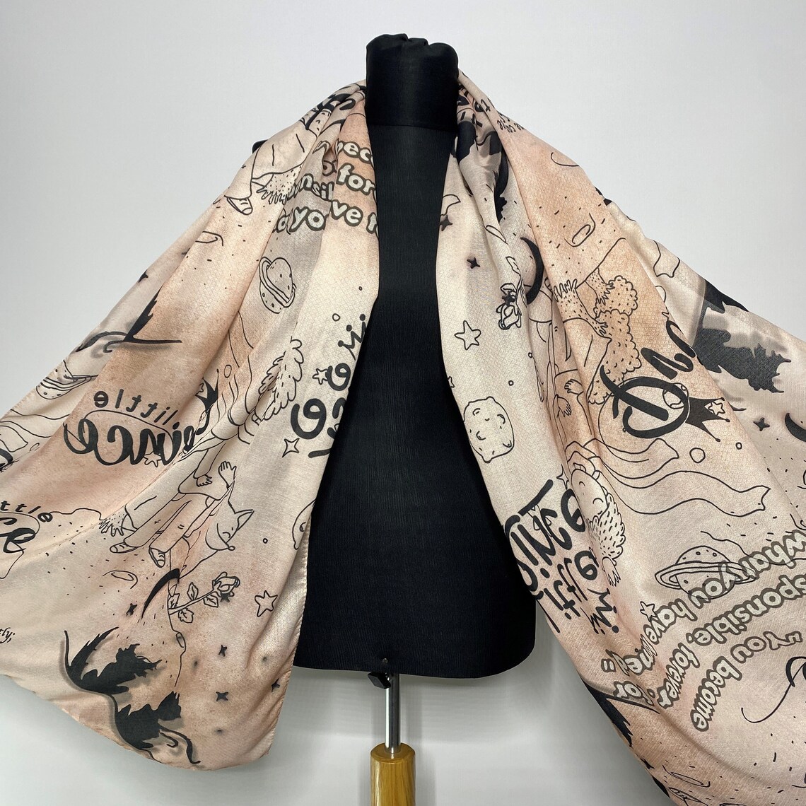 The Little Prince Book Scarf, Literary Book Lover Gift for Herwomen