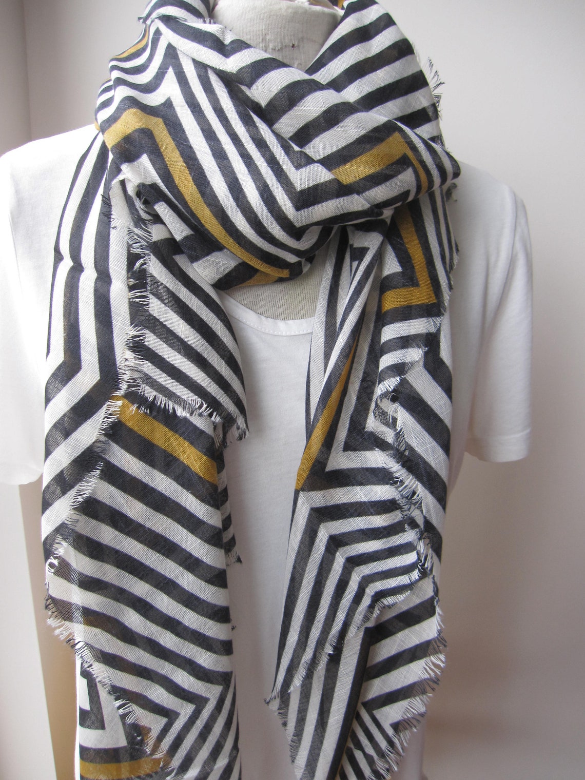 Chevron Stripe Scarf 2022 2023 Fall Winter Fashion Color Etsy UK