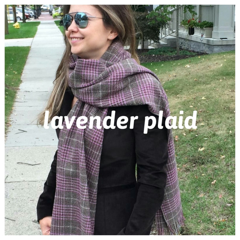 Tartan Plaid Flannel Blanket Scarf – Red, Black & White Lavender plaid