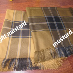 Plaid Blanket Scarf: Petroleum Blue Brown Tartan Flannel Shawl image 11