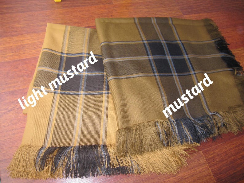 Plaid Blanket Scarf: Petroleum Blue Brown Tartan Flannel Shawl image 11