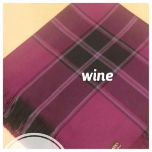 Plaid blanket scarf-Mustard burgundy wine red damson tartan plaid Flannel wrap shawl- men&#39;s-women&#39;s blanket scarf-2025 winter fashion Turkey
