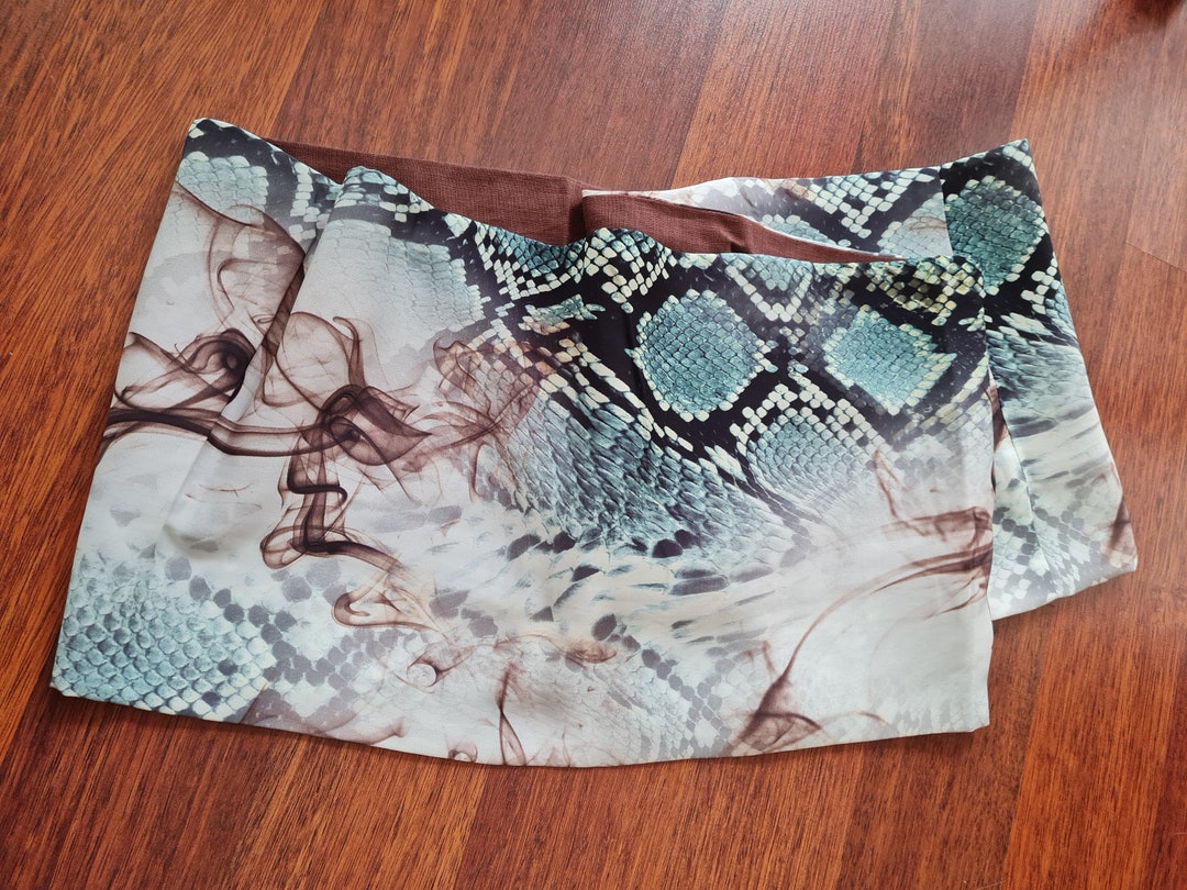 Snakeskin Scarf Snake Print, Linen Animal Scarves, 2023 Fashion, Women