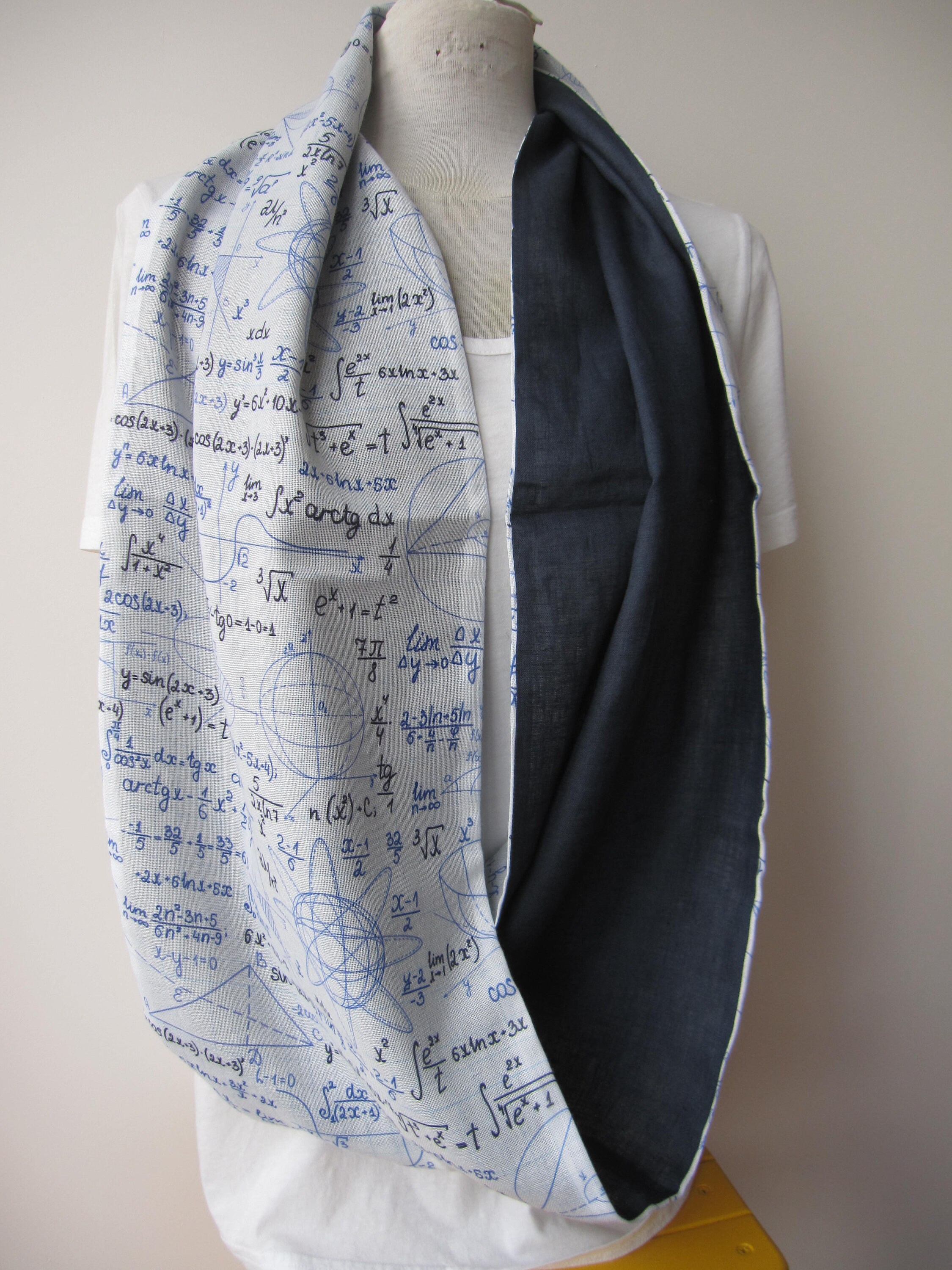 Math Book Scarf Math Gift for Men Women-mathematics Print Infinity ...
