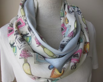 Women scarves, 2025 fashion color scarf-beauty expert gifts-Perfume Bottles Print colorful Scarf, Perfume scent make-up lover gift for her