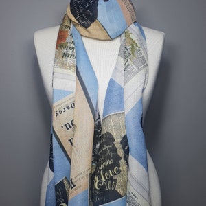 Pañuelo con cita de Jane Austen y Darcy, ideal para regalar a una mujer. Pañuelo para mujer, ideal para bibliotecas, amantes de los libros y la literatura.