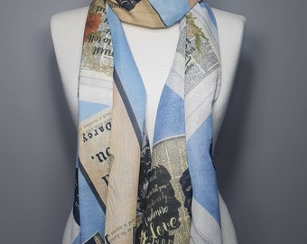 Pride and Prejudice-boeksjaal, cadeau voor haar vrouw. Jane Austen Darcy quote sjaal, damessjaals, literatuur literair bibliothecaris boekenliefhebber