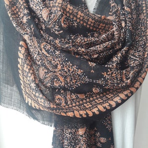 Sequin pashmina scarf, evening gown wrap shawl-black gold silver orange blue mint lilac- woman Fashion Gift her -women&#39;s scarves-Accessories