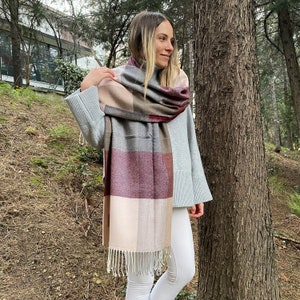 Plaid blanket scarf- buffalo plaid soft warm Flannel wrap shawl- men blanket scarf -women blanket scarf winter fashion scarves gift for her