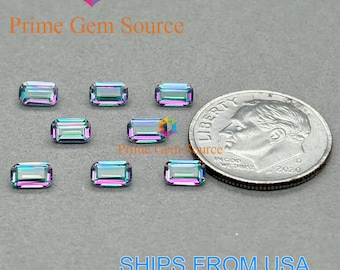 5x3mm Emerald Cut Mystic Topaz. Natural Origin. Premium AAA Quality - Excellent Cut & Polish. 1 Stone Only. November Birthstone.