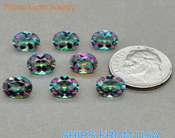 8x6mm Oval Mystic Topaz. Natural Origin. Premium AAA Quality - Excellent Cut & Polish. 1 Stone Only. November Birthstone.
