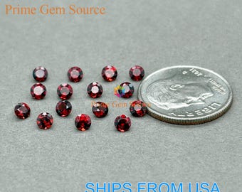 3mm Round Red Garnet. Natural Origin. Premium AAA Quality - Excellent Cut & Polish. January Birthstone.