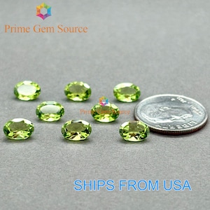 7x5mm Oval Green Peridot. Natural Origin. Fine Quality - Very Good Cut & Polish. 1 Stone Only. August Birthstone.