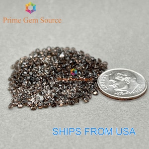 2mm Round Smoky Quartz. Natural Origin. Premium AAA Quality - Excellent Cut & Polish.
