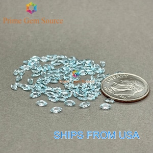 4 x 2mm Marquise Sky Blue Topaz. Natürlicher Ursprung. Premium AAA-Qualität - Exzellenter Schliff & Glanz. 1 Stein nur. November Geburtsstein.