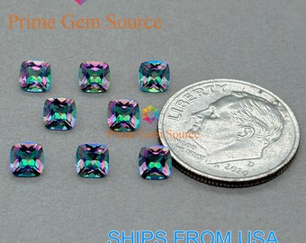 4mm Cushion Mystic Topaz. Natural Origin. Premium AAA Quality - Excellent Cut & Polish. 1 Stone Only. November Birthstone.