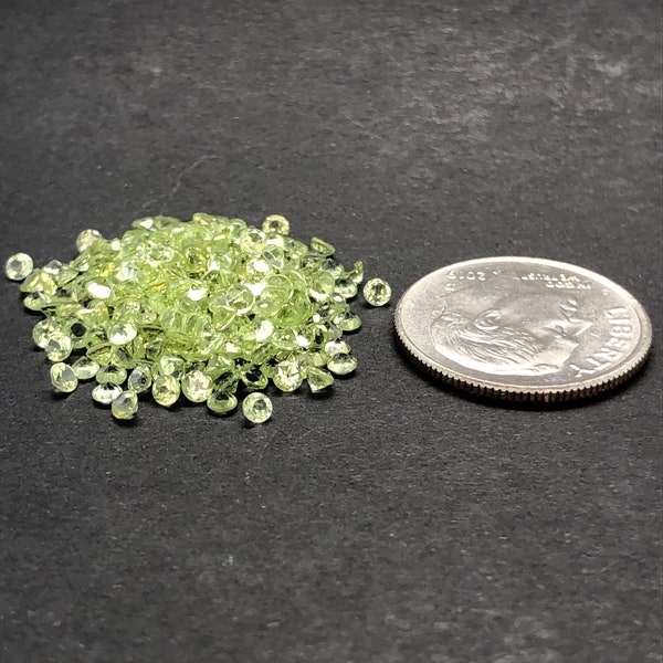 2mm Round Green Peridot. Natural Origin. Fine Quality - Very Good Cut & Polish. August Birthstone.