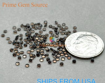 1.75mm Round Smoky Quartz. Natural Origin. Premium AAA Quality - Excellent Cut & Polish. 1 Stone Only.