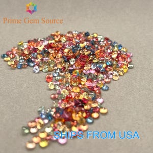 3mm Round Multicolor Sapphire Lot - Diamond-Cut Premium Quality - 10 Pieces - 100% Natural Stones - September Birthstone.