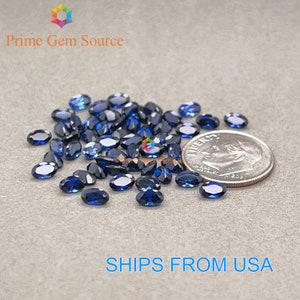 5x3mm Oval Deep Blue Lab Grown Sapphire. Real Corundum. Premium AAA Quality - Excellent Cut & Polish. 1 Stone Only.