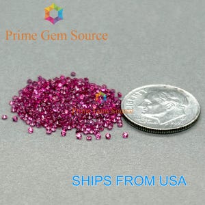 1.2mm Round Red Lab Grown Ruby. Real Pulled Corundum. Diamond-Cut - Premium AAA Quality - Excellent Cut & Polish. 1 Stone Only.