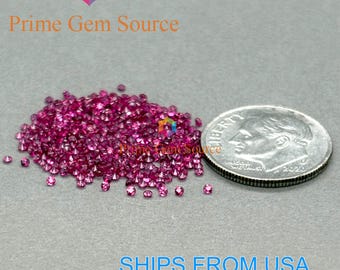 1.2mm Round Red Lab Grown Ruby. Real Pulled Corundum. Diamond-Cut - Premium AAA Quality - Excellent Cut & Polish. 1 Stone Only.