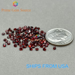 2mm Round Red Garnet. Natural Origin. Premium AAA Quality - Excellent Cut & Polish. January Birthstone.