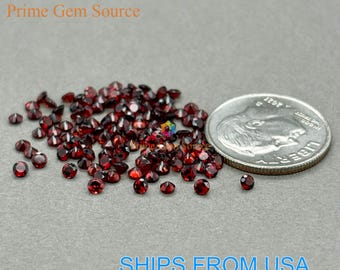 2mm Round Red Garnet. Natural Origin. Premium AAA Quality - Excellent Cut & Polish. January Birthstone.