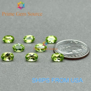 6x4mm Oval Green Peridot. Natural Origin. Premium Quality - Very Good Cut & Polish. 1 Stone Only. August Birthstone.