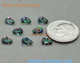 6x4mm Pear Mystic Topaz. Natural Origin. Premium AAA Quality - Excellent Cut & Polish. 1 Stone Only. November Birthstone.