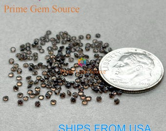 1.25mm Round Smoky Quartz. Natural Origin. Premium AAA Quality - Excellent Cut & Polish. 1 Stone Only.