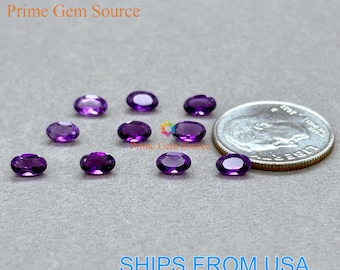 5x3mm Oval Purple African Amethyst. Natural Origin. Premium Quality - Very Good Cut & Polish. February Birthstone.