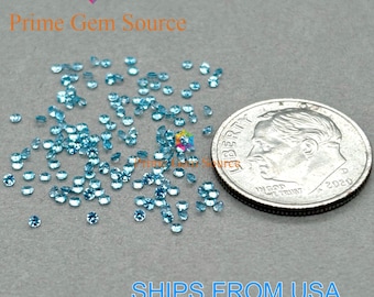 1.25mm Round London Blue Topaz. Natural Origin. Premium AAA Quality - Excellent Cut & Polish. 1 Stone Only. November Birthstone.