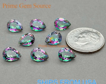 8x6mm Pear Mystic Topaz. Natural Origin. Premium AAA Quality - Excellent Cut & Polish. 1 Stone Only. November Birthstone.