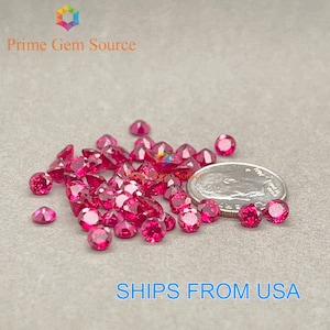 4mm Round Red Lab Grown Ruby. Real Corundum. Premium AAA Quality - Excellent Cut & Polish. 1 Stone Only.