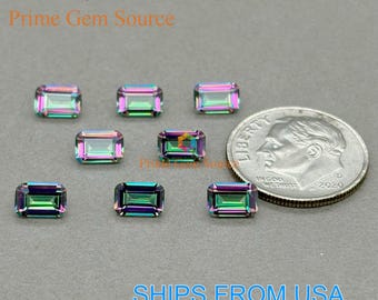 6x4mm Emerald Cut Mystic Topaz. Natural Origin. Premium AAA Quality - Excellent Cut & Polish. 1 Stone Only. November Birthstone.